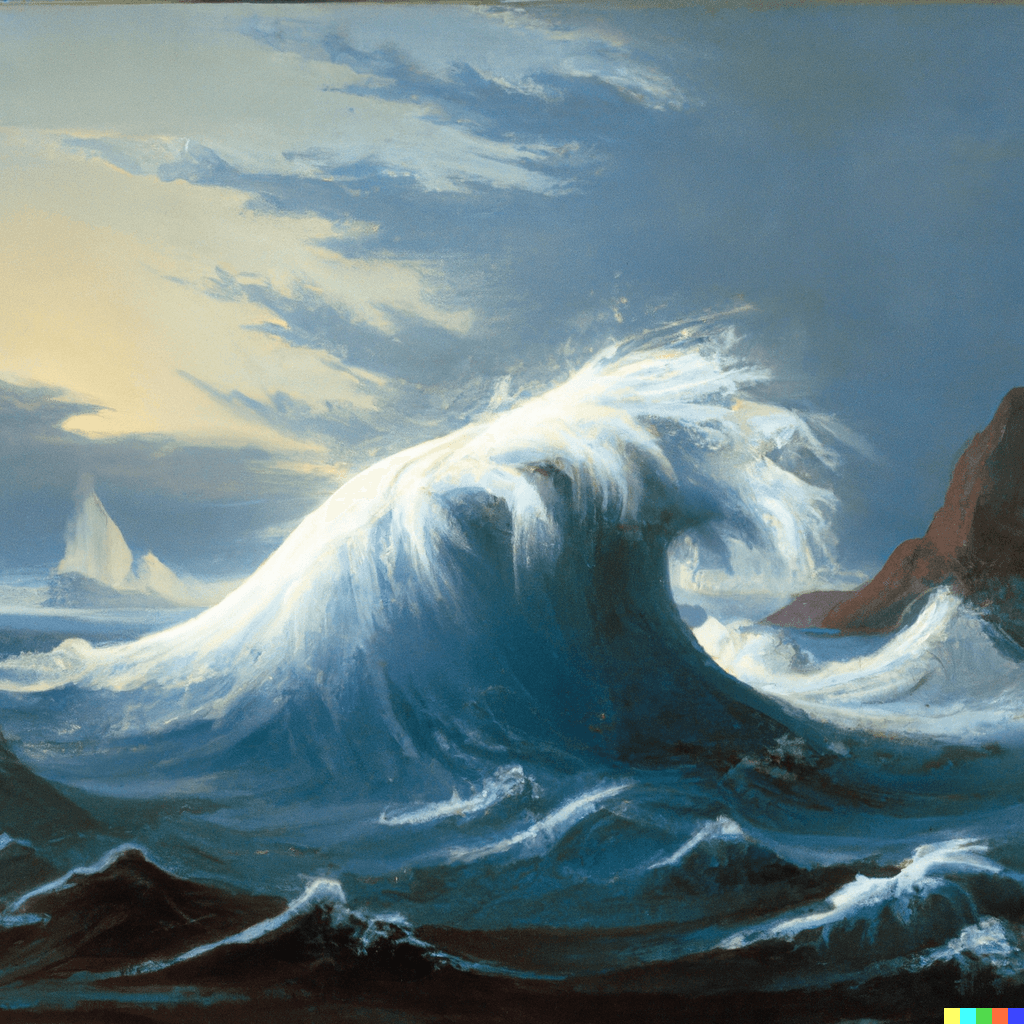 The Great Wave off Kanagawa, an oil painting by Ivan Aivazovsky